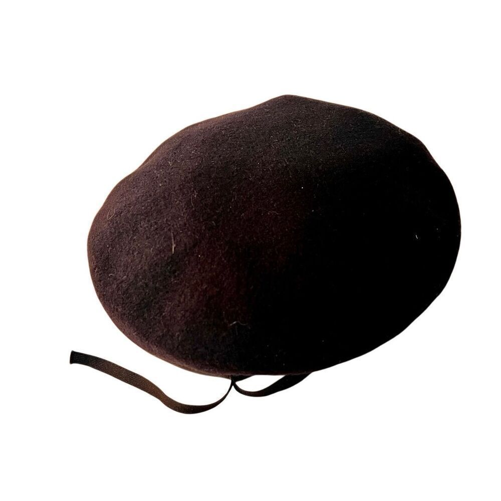 Vintage P.R.T ULTRABASQUE Beret HAT Black100% Wool Made in CZECH Republic Sz Lrg